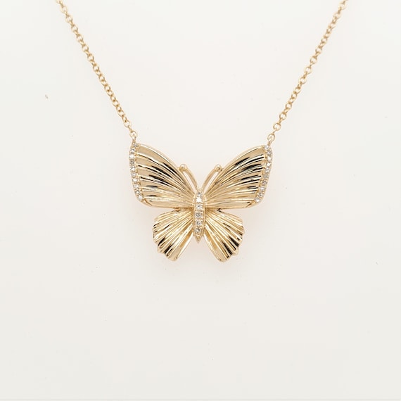 24k gold cheap butterfly necklace