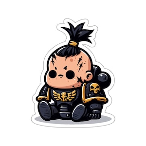 Grumpy goth space baby sticker