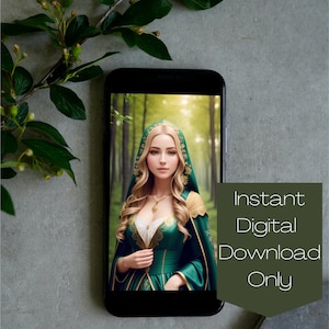 5 Beautiful Forest Elven Ladies Mobile Phone Wallpapers| Elven Wallpaper| Fantasy Wallpaper| AI Art| Iphone or Android Wallpaper
