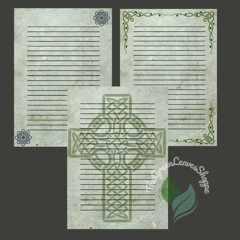 Printable Celtic and Irish Notebook Pages: 24 Different Printable ...