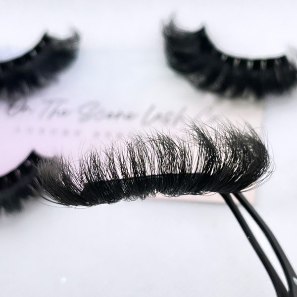 Custom fluffy 16mm-25mm wing out  “Babycakes” Luxury Strip Lashes