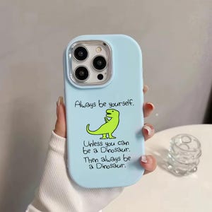Divertida funda para iPhone con dibujos de dinosaurios, diseño de garabatos con cita humorística, estilo preppy y kawaii, bonita y peculiar funda para iPhone, funda para iPhone 11 12 13 14 15 16