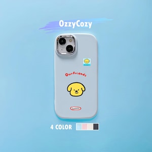 Cartoon Dog Illustration Phone Case,Cute Puppy Art, Preppy Kawaii Style, Trendy Artistic Design,Sweet&Funny iPhone11 12 13 14 15 16 case