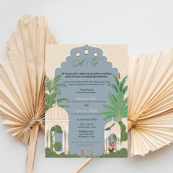 Editable Indian Wedding Invitation / Elegant Indian Wedding Invite / Digital Wedding Invite / Traditional Indian Wedding Card Design