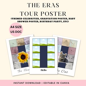 The Eras Poster Template, Editable Concert Poster, Create your own Eras Design, Theme Party, Anniversary Poster, Eras Birthday Theme, Poster