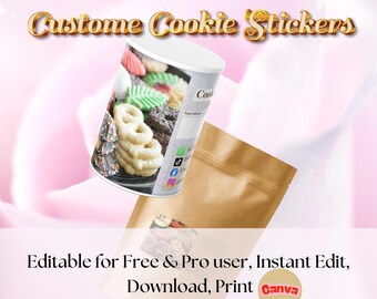Custom Cookie Stickers: Editable Bakery Packaging Labels (PDF)