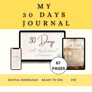 30 Days Journal, Healing Journal, Mental Health, Anxiety Journal, Therapy Journal, Inner Child Healing, Spiritual Journal, Printable Journal