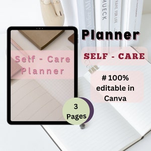 Self-Care Planner Templates, Canva Templates, Minimalist Design Planner, PLR Products, Self-Care Canva Template, Self-Care Planner PLR