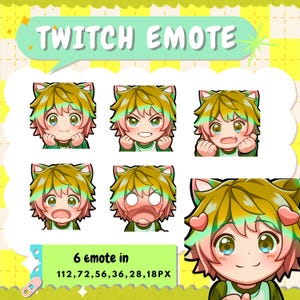 Cute Chibi anime style | Twitch Emoji for streamer | Discord  Sub Emote, Emote For Your Stream Youtube Facebook