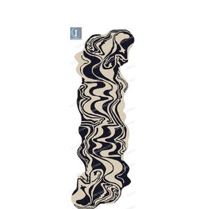 Melting Illusion Runner Rug – Abstract Wavy Art Carpet with Fluid Lines | Modern Optical Decor for Hallway, Staircase, Entryway Bedroom Rugs
