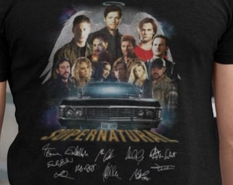 SUPERNATURAL Movie Characters Signature Unisex Shirts, Sam and Dean, Winchester Brothers, Supernatural TV Series Shirt, Anniversary Gifts