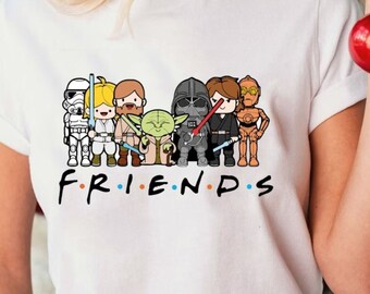 Star Wars Characters Friends Matching Shirts, Star Wars Cartoon, Friends Themed Shirts, Friends Gift, Cartoon Lovers Shirt, Family Vacation
