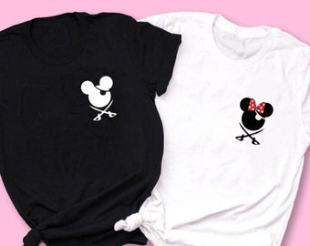 Minnie Mikey Pirate Pocket Family Cruise Matching Shirts. Pirates Family Shirts, 2025 Family Vacation Shirts, Cruise Trip, Pirate Party