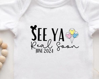 See Ya Real Soon Ears Balloons Shirts, Custom Pregnancy Announcement Onesie, Baby Shower Gift, Newborn Gift Baby, Baby Reveal Shirt