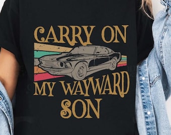 Carry On My Wayward Son Unisex Shirts, Winchester Brothers Shirt, Supernatural Love Shirt, Sunset Vintage Shirt, Gift For Friend