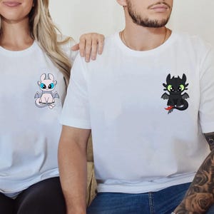 Dragon Couple Matching Shirts, Toothlless and Light Furry, Dragon Halloween Family Vacation Shirt, How to Train, Couple Trip Your Dragon