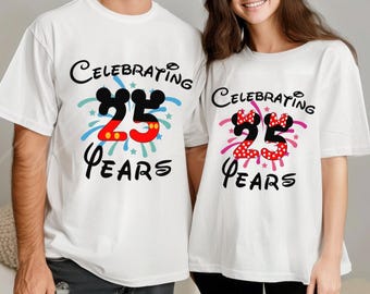 Custom Years Celebrating Years Shirts, Personalized Number Couples Anniversary Shirt, Couple Matching Outfit, Husband Wife Vacation Trip