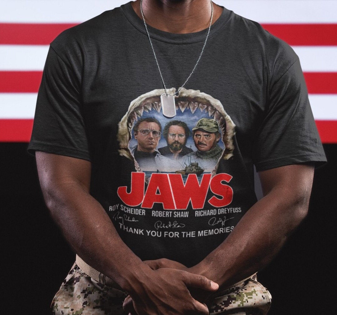 Jaws 1975 Quint Martin Brody and Matt Hooper Shirts, Classic Movie