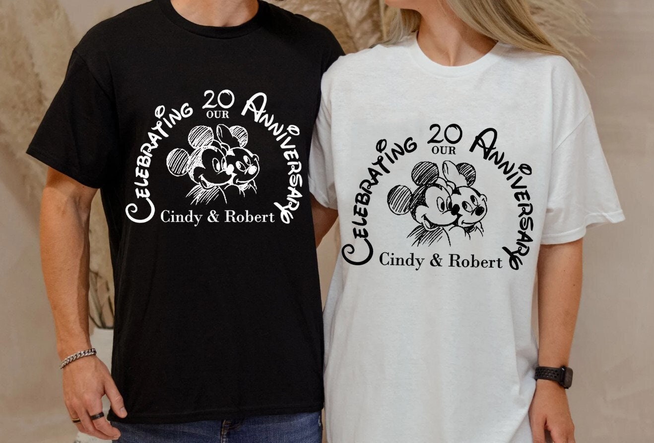 Celebrating Anniversary Couple Matching Shirts, Mikey and Minie Wedding Anniversary Shirts, Celebrating Magical Years Shirt, Honeymoon Shirt