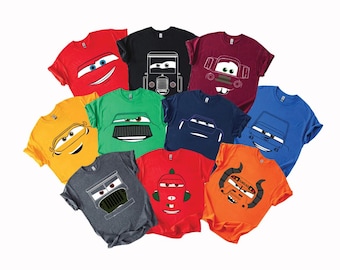 Cars Movie  Outline Family Matching Shirt, Disneayland Birthday Crew Squad Shirt, Cars Group Shirt, Family Vacation Outfit, Cars Fun Gift