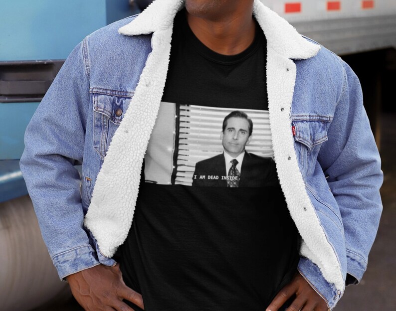 Black and White Michael Scott I Am Dead Inside Shirts, The Office Saying Funny Shirt For Fan, Michael Scott Quotes, Office TV Show Shirt image 3