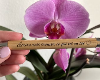 Personalized bamboo ballpoint pen / Gift mistress wedding witness Easter celebrations / Customizable wood / Company birthday Committee