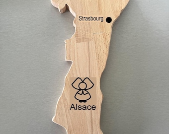 Customizable wooden Alsace board, Engraved wooden cutting board, personalized wedding gift, board anniversary gift