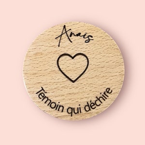 Miroir de poche en bois, idée cadeau personnalisé mariage, fêtes, maman, grand-mère, mamie, tata, marraine, papa image 5