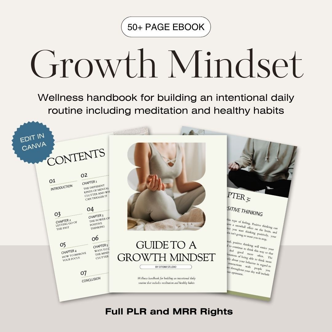 Growth Mindset Ebook Done for You Canva Bundle With Master Resell ...