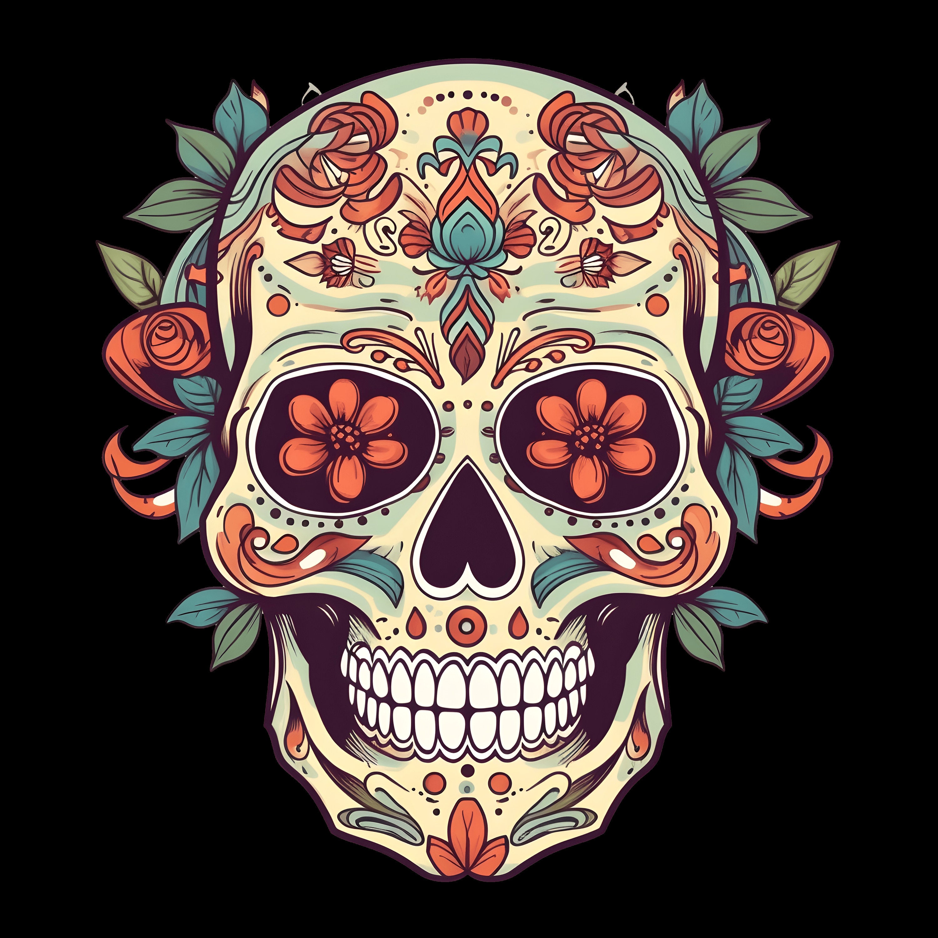 Floral Watercolor Skull Clipart Floral Skull Clip Art Bundle - Etsy