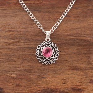 Pink Tourmaline Pendant Necklace, Pink Tourmaline, Dainty Women Necklace, Wedding Engagement Necklace, Mother Gift, Gift For Her