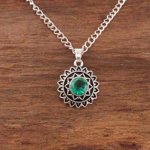Emerald Pendant: Handmade 925 Sterling Silver Gemstone Jewelry