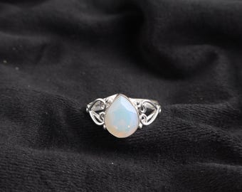 Milky Opal Ring 925 Sterling Silver Ring Handmade Boho Statement Jewelry