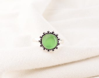 Handmade Chrysoberyl Cat's Eye Ring: 925 Sterling Silver Boho Ring