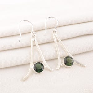 Handmade Green Tourmaline Earrings: Sterling Silver Gemstone Jewelry