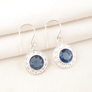 Blue Sapphire Earrings 925 Sterling Silver Earrings Blue Sapphire Gemstone Earrings Jewelry Handmade Earrings Sapphire Jewelry