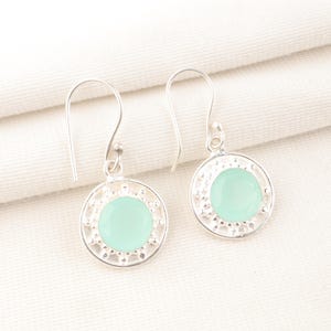 Aqua Chalcedony Earrings: Handmade Sterling Silver Gemstone Jewelry