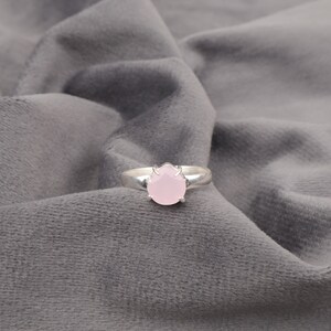 Pink Chalcedony Ring, 925 Sterling Silver Ring, Statement Ring, Hand Crafted Bohemian Ring, Pink Silver Ring, Wedding Ring, Gift For Her