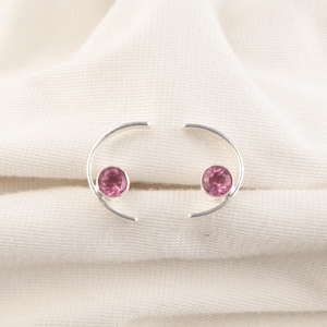 Handmade Pink Rubellite Earrings: 925 Sterling Silver Gemstone Jewelry