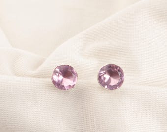 Handmade Pink Kunzite Sterling Silver Earrings: Round Gemstone Jewelry