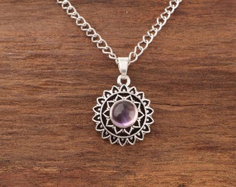 Colgante de plata de ley 925 con ametrina natural: Joyería artesanal con piedras preciosas