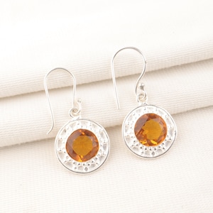 Citrine Earrings 925 Sterling Silver Earrings Citrine Gemstone Earrings Jewelry Handmade Earrings Yellow Citrine Jewelry Gift For Her