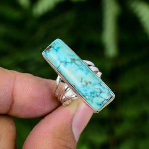 Turquoise Ring, Sterling Silver 925, Handmade Ring, Statement Ring, Bohemian Ring, Gift For Her ,Gemstone Ring, December Birthstone