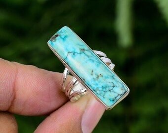 Handmade Sterling Silver Turquoise Ring: Bohemian Statement Jewelry