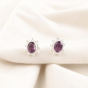Amethyst Earrings, 925 Sterling Silver, Handmade Jewelry, February Birthstone, Dangle Purple Amethyst Earrings, Gift For Her
