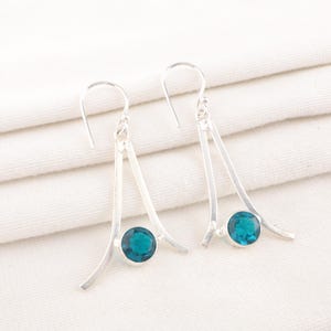 Apatite Earrings, 925 Sterling Silver Earrings, Handcrafted Jewelry Earrings, Boho Jewelry, Ethnic Jewelry Blue Apatite Earrings