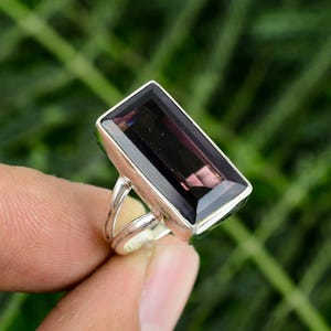 African Amethyst 925 Sterling Silver Ring: Handmade Bohemian Jewelry