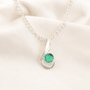 Emerald Pendant: Handmade 925 Sterling Silver Round Gemstone