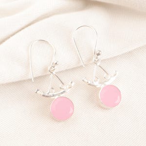 Chalcedony Earrings, 925 Sterling Silver Drop Earrings, Teardrop Earrings, Pink Chalcedony Earring, Gemstone Earrings, Dainty Woman Earring