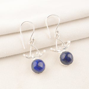 Lapis Lazuli Earring 925 Sterling Silver Earring Lapis Lazuli Gemstone Earring Jewelry Handmade Earring Lapis Lazuli Jewelry Gift For Women